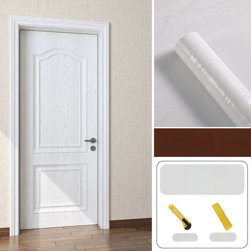 Samolepiaca na dvere – PVC dekoratívna nálepka na drevené dvere, 1 kus, stredomorský štýl, plochá nástenná nálepka