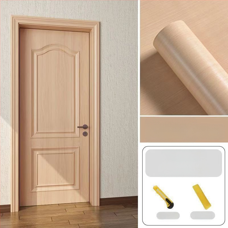 Samolepiaca na dvere – PVC dekoratívna nálepka na drevené dvere, 1 kus, stredomorský štýl, plochá nástenná nálepka