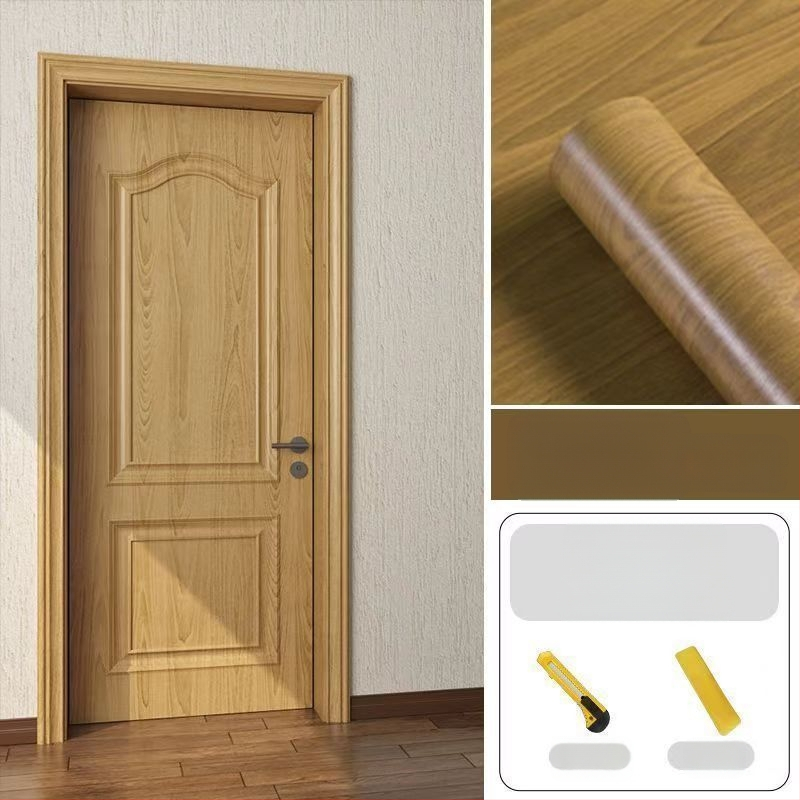 Samolepiaca na dvere – PVC dekoratívna nálepka na drevené dvere, 1 kus, stredomorský štýl, plochá nástenná nálepka