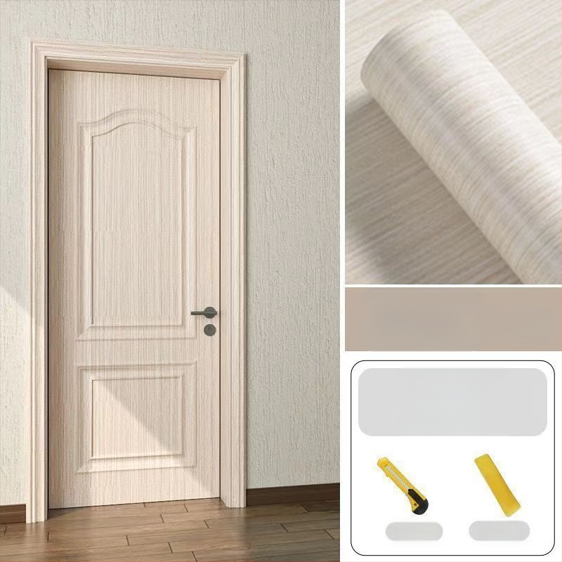 Samolepiaca na dvere – PVC dekoratívna nálepka na drevené dvere, 1 kus, stredomorský štýl, plochá nástenná nálepka