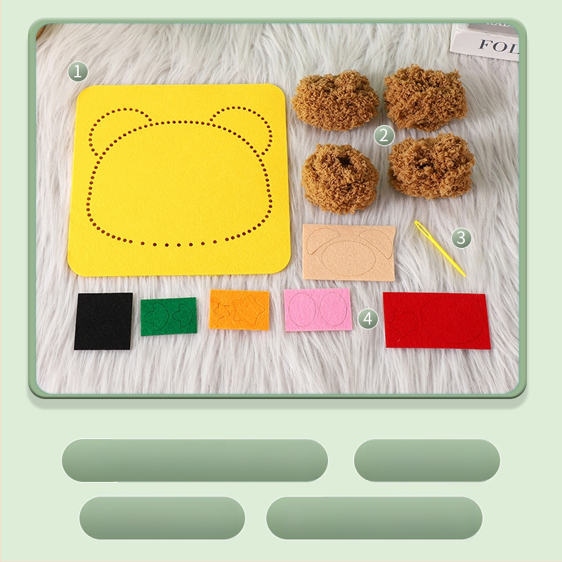 Rankų darbo DIY siuvimo rinkinys vaikams – audinys, animacinės mergaitės tema, edukacinis žaislas, amžius 4–6 metai