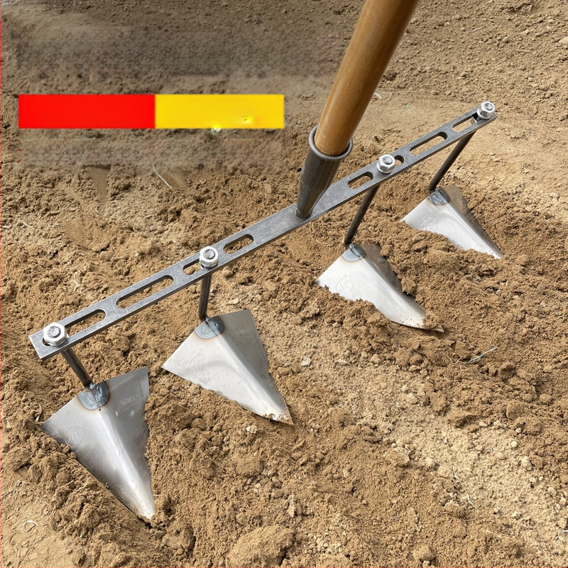 Reguliuojama trikampė daržo kastuvė kanalo klojimui, kasimui, griovių formavimui ir dirvožemio atpalaidavimui – daugiafunkcis sodo įrankis su aštria paukščio snapo galva