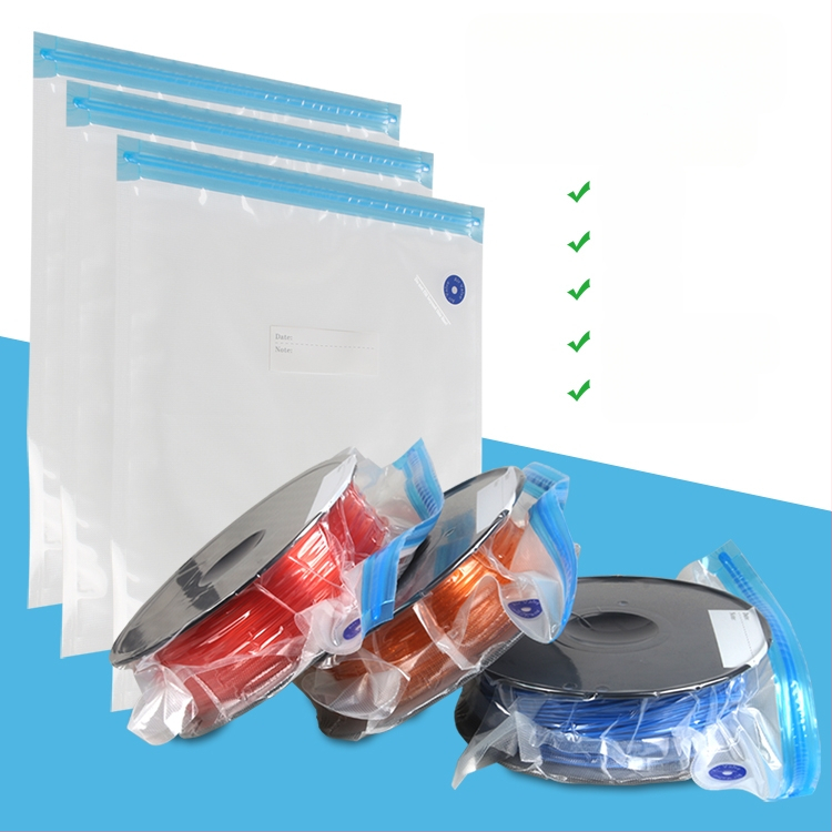 3D печат на консумативи: вакуумна торба с ръчно/автоматично извличане на въздуха за запечатано компресирано съхранение на материали