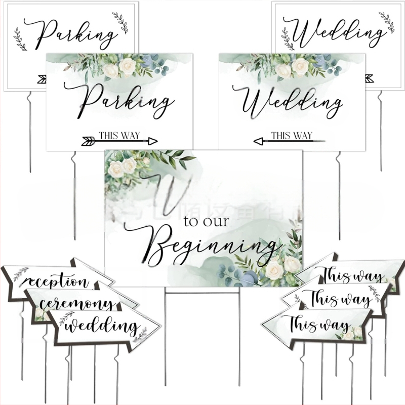 Διακοσμητική πινακίδα κήπου με βέλος για εξωτερικό γάμο και κατεύθυνση αυλής