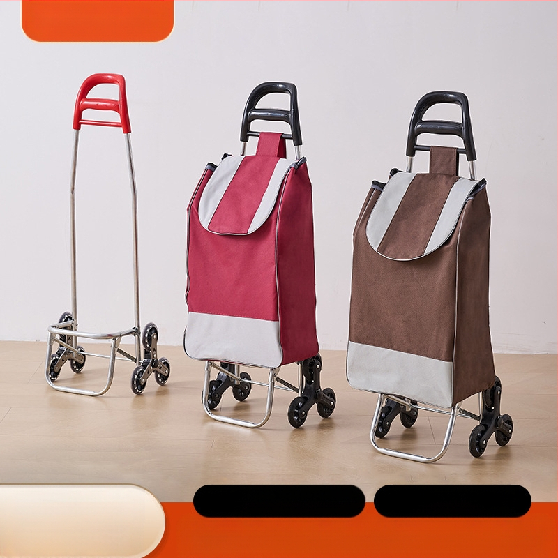 Φορητό οικιακό καρότσι αγορών, με αναδιπλούμενο σκελετό, υλικό γαλβανωμένη σωλήνα + ύφασμα 600D Oxford, μεταφορική ικανότητα 15 kg, καρότσι με ράβδο έλξης, προέλευση Χεμπέι, Κίνα