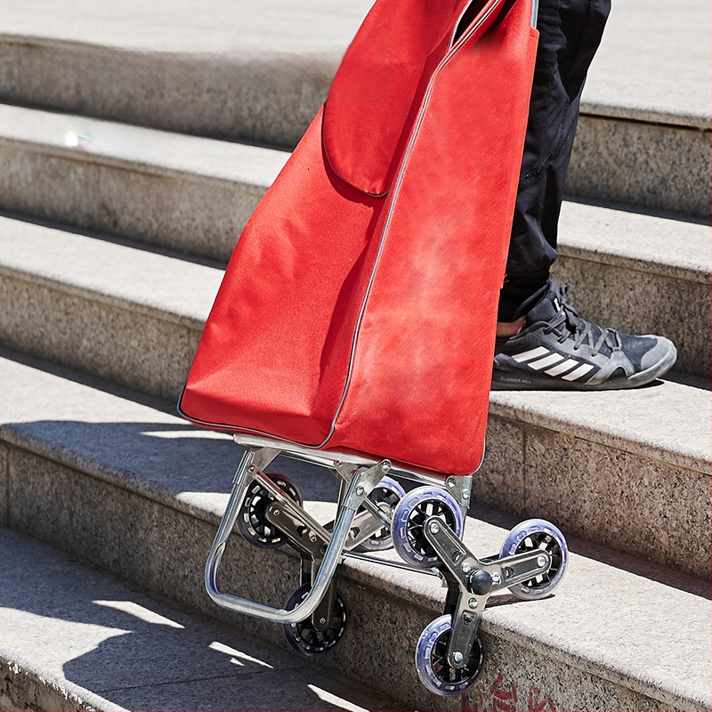 Φορητό οικιακό καρότσι αγορών, με αναδιπλούμενο σκελετό, υλικό γαλβανωμένη σωλήνα + ύφασμα 600D Oxford, μεταφορική ικανότητα 15 kg, καρότσι με ράβδο έλξης, προέλευση Χεμπέι, Κίνα