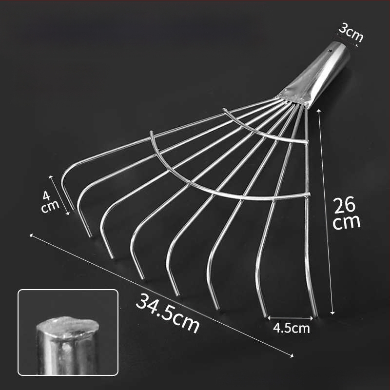 Plastikinės sodo grėbliai su storesne galva, skirti vejai ir lapų rinkimui