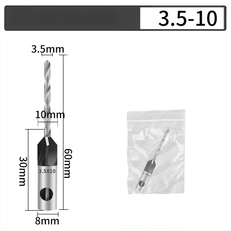 Бур за конусовидни отвори с четири лопатки, глава от сплав, регулируема дълбочина, стъпков дизайн