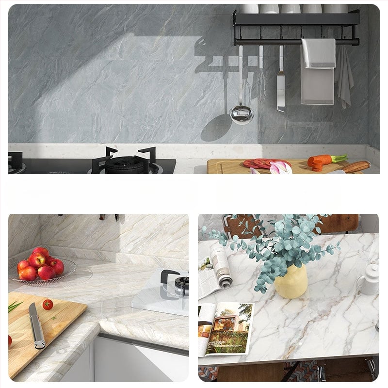 Köögiseina kleebis PET-ist, veekindel, õli- ja kuumakindel, marmormustriga, isekleepuv, 1 tükk