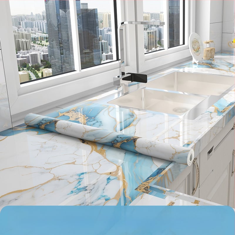 Köögiseina kleebis PET-ist, veekindel, õli- ja kuumakindel, marmormustriga, isekleepuv, 1 tükk