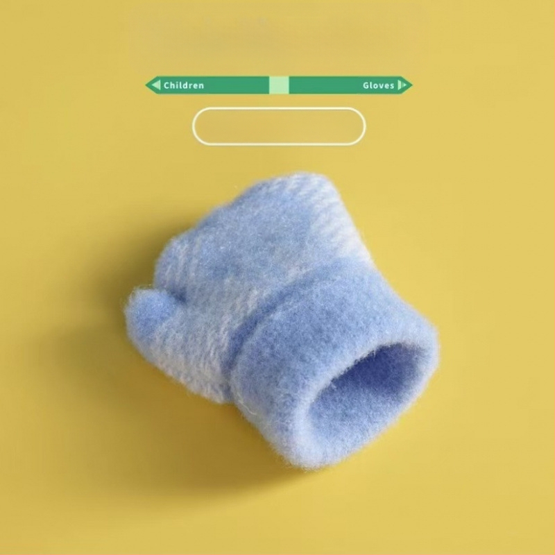 Kūdikio megztos žiemos pirštinės su kiškiu motyvu, unisex, atviri pirštai