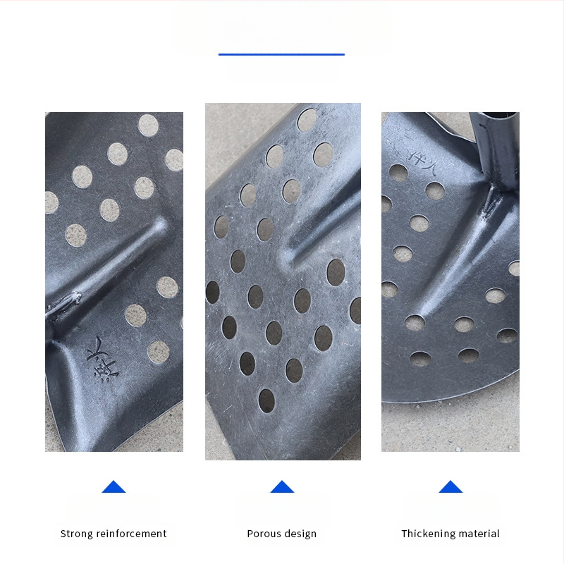 Nuotekų valymo kastuvas su lenktu kampu geležine galva – tinka vamzdynų ir griovių valymui