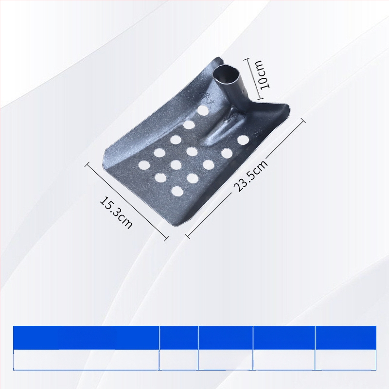 Nuotekų valymo kastuvas su lenktu kampu geležine galva – tinka vamzdynų ir griovių valymui