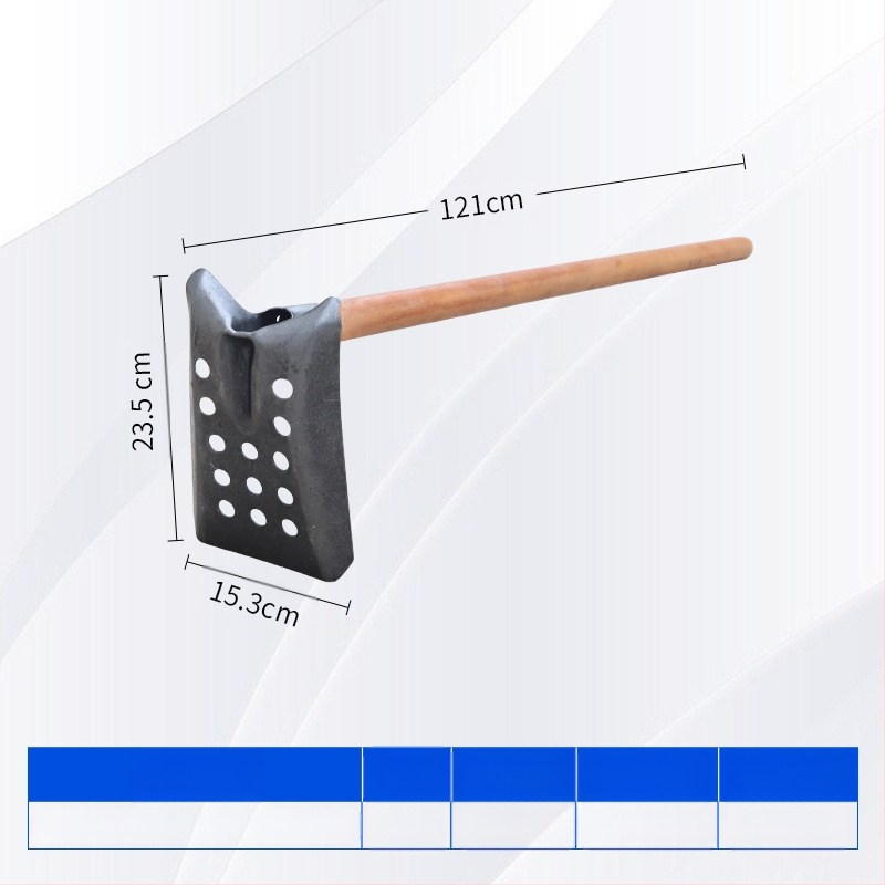 Nuotekų valymo kastuvas su lenktu kampu geležine galva – tinka vamzdynų ir griovių valymui