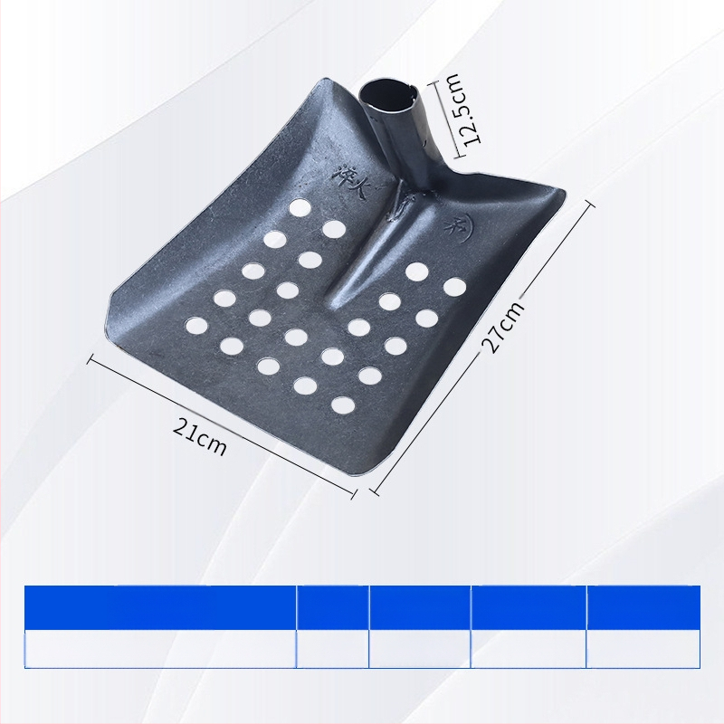 Nuotekų valymo kastuvas su lenktu kampu geležine galva – tinka vamzdynų ir griovių valymui