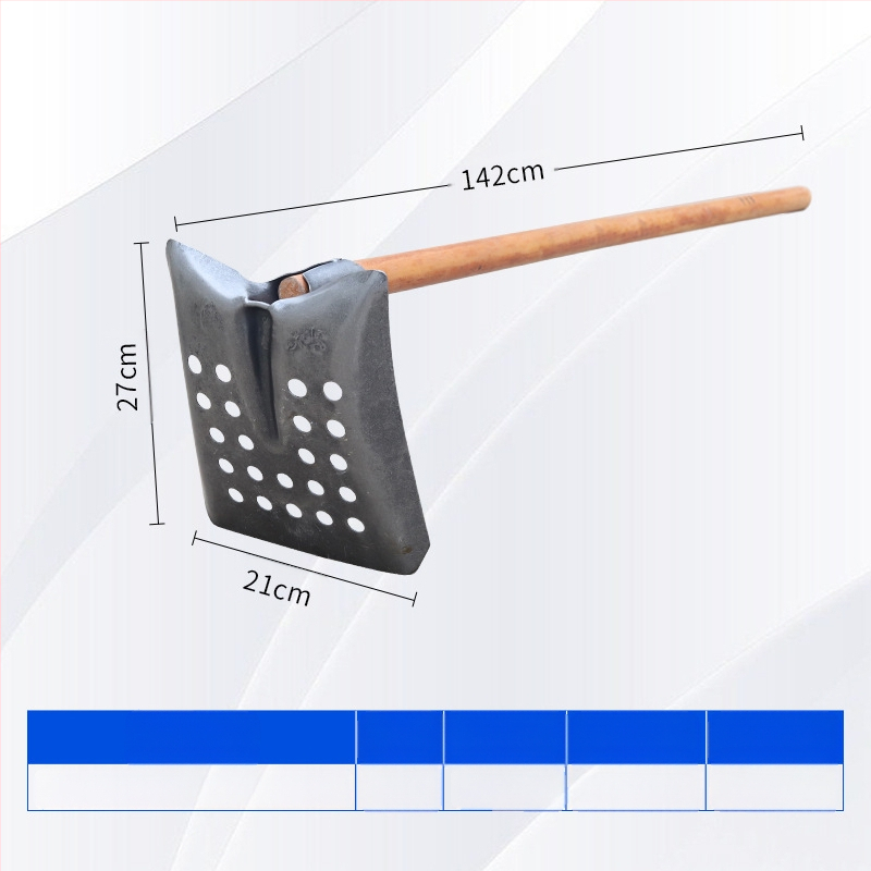 Nuotekų valymo kastuvas su lenktu kampu geležine galva – tinka vamzdynų ir griovių valymui