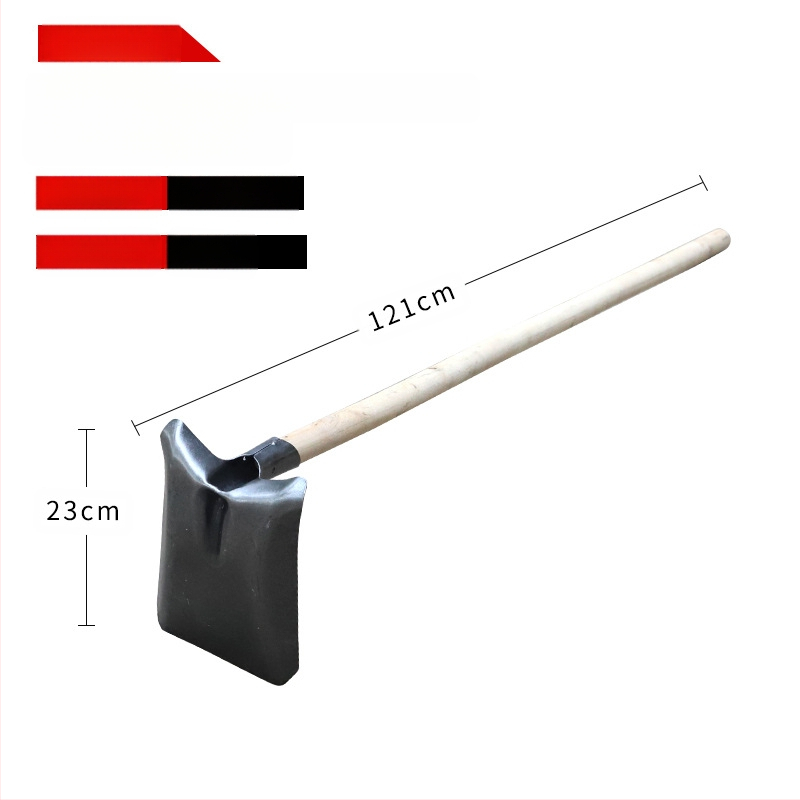 Nuotekų valymo kastuvas su lenktu kampu geležine galva – tinka vamzdynų ir griovių valymui