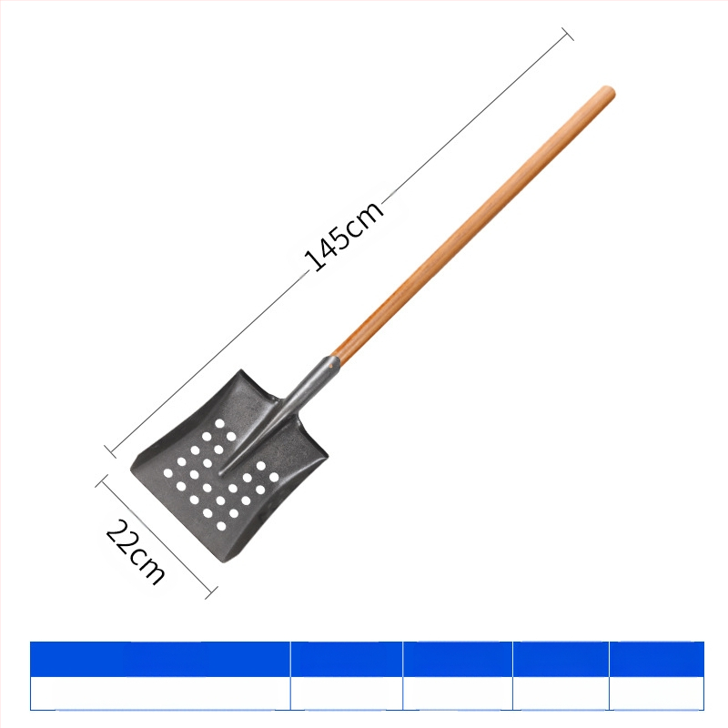 Nuotekų valymo kastuvas su lenktu kampu geležine galva – tinka vamzdynų ir griovių valymui