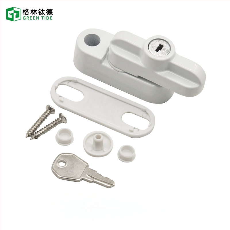 T tipo durų ir langų spyna, be gręžimo, lydinio, su raktu, prieš vagystę