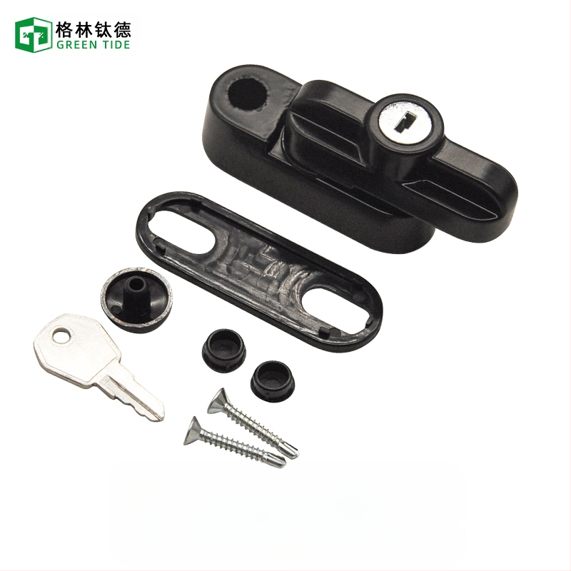 T tipo durų ir langų spyna, be gręžimo, lydinio, su raktu, prieš vagystę