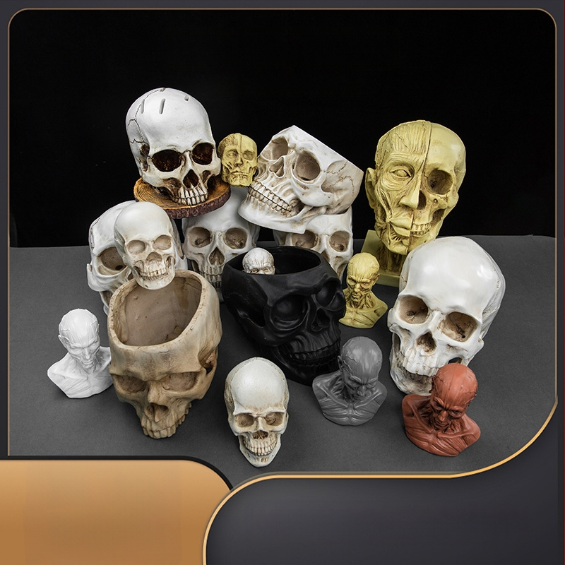 Κρανίο για Χάλοουϊν, διακοσμητικό από ρητίνη για γλάστρα, μοντέρνο στυλ τέχνης, κωδικός 21347836905