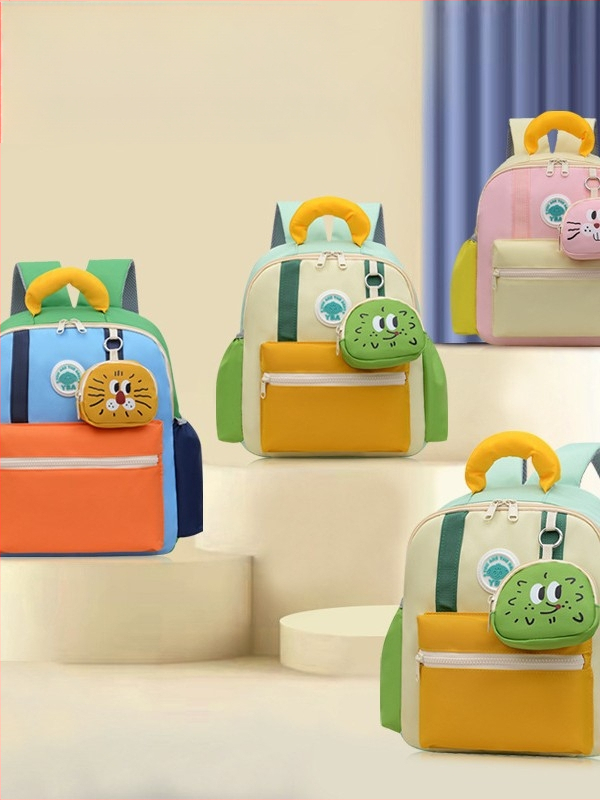 Jauns bērnudārza mugursoma, neilons, elpojoša un ārkārtīgi viegla, ar gaisa spilvena plecu siksnām, poliestera oderes, burta raksts