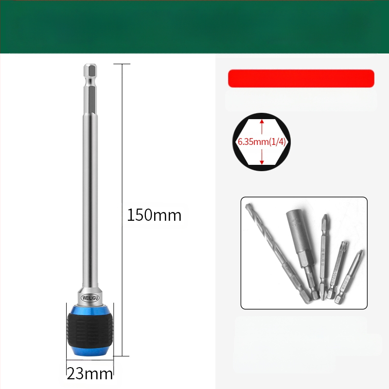 Magnetinis pratęsimo velenas elektriniam atsuktuvui — nerūdijantis plienas, savarankiškai užrakintas, bitų laikiklis