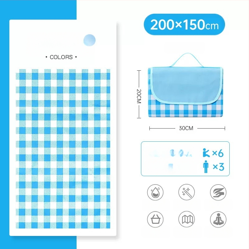 PVC piknika paklājs, Oxford audums, ūdensizturīgs, ārējai lietošanai, pārnēsājams