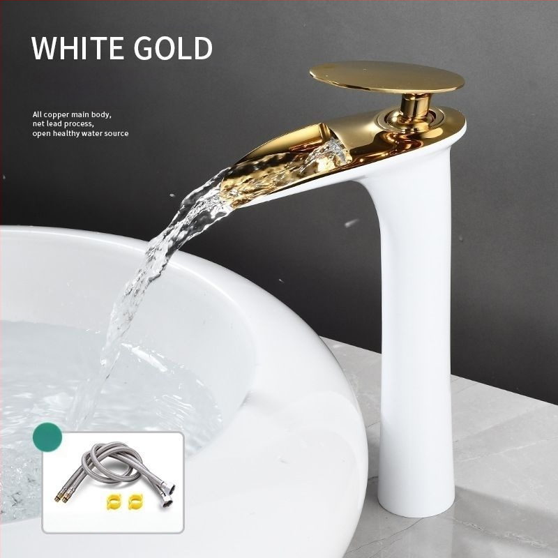 Vario karšto ir šalto vandens maišytuvas plautuvei, vieno skylės montavimas, keraminių vožtuvo korpusas, elektroplatinė apdaila