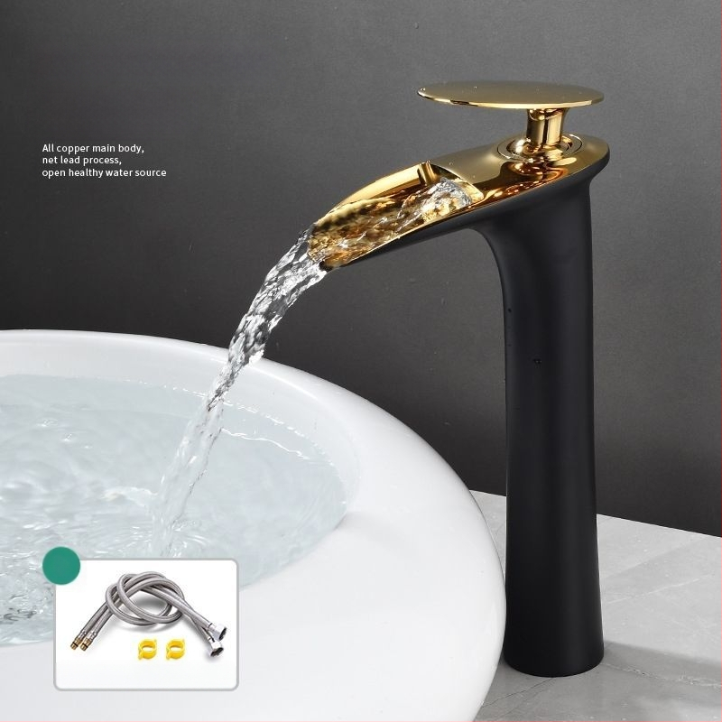 Vario karšto ir šalto vandens maišytuvas plautuvei, vieno skylės montavimas, keraminių vožtuvo korpusas, elektroplatinė apdaila