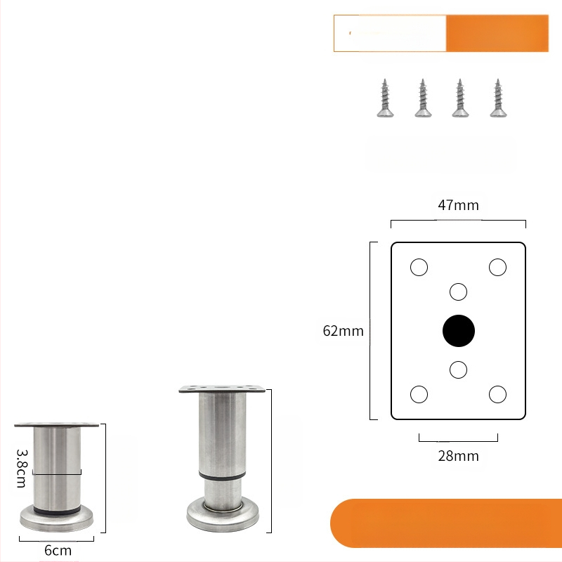 Регулируеми крачета за мебели – Qiaoju qiaojian hardware, модел QJDL-BXGGJ-7, материал: неръждаема стомана/хладно валцована стомана, подходящи за шкафове и дивани, стил: модерен минимализъм