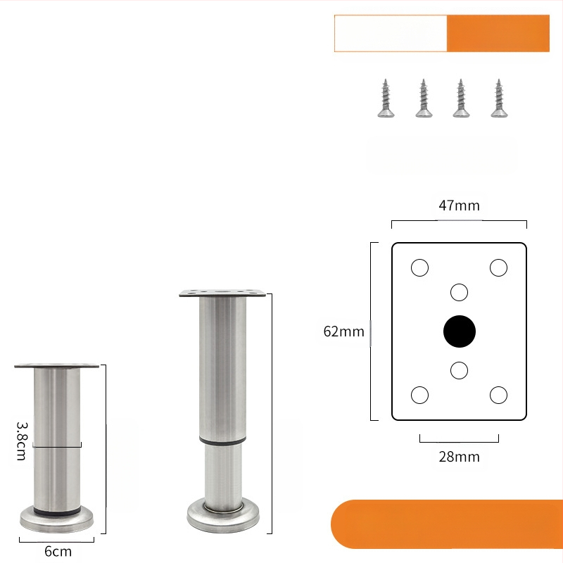 Регулируеми крачета за мебели – Qiaoju qiaojian hardware, модел QJDL-BXGGJ-7, материал: неръждаема стомана/хладно валцована стомана, подходящи за шкафове и дивани, стил: модерен минимализъм
