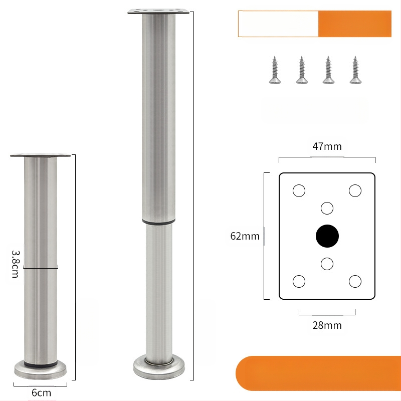 Регулируеми крачета за мебели – Qiaoju qiaojian hardware, модел QJDL-BXGGJ-7, материал: неръждаема стомана/хладно валцована стомана, подходящи за шкафове и дивани, стил: модерен минимализъм