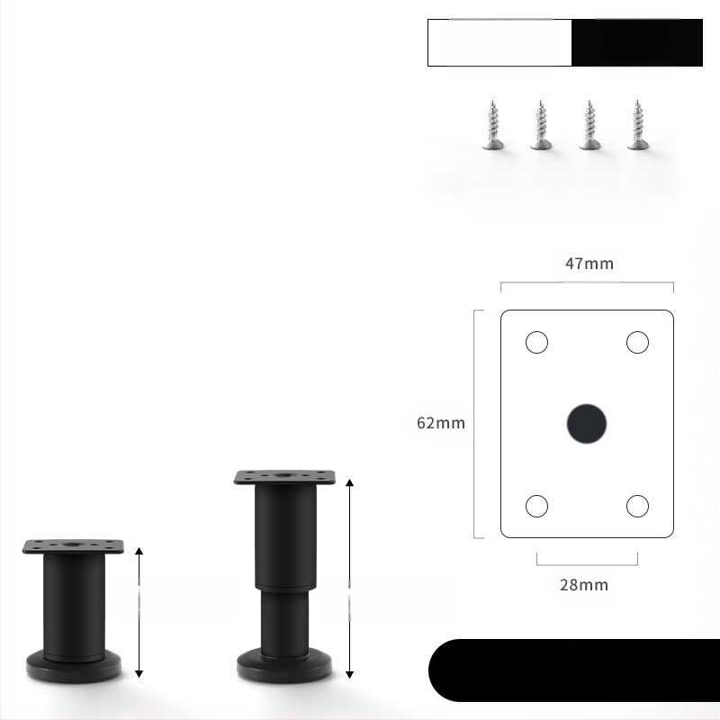 Регулируеми крачета за мебели – Qiaoju qiaojian hardware, модел QJDL-BXGGJ-7, материал: неръждаема стомана/хладно валцована стомана, подходящи за шкафове и дивани, стил: модерен минимализъм