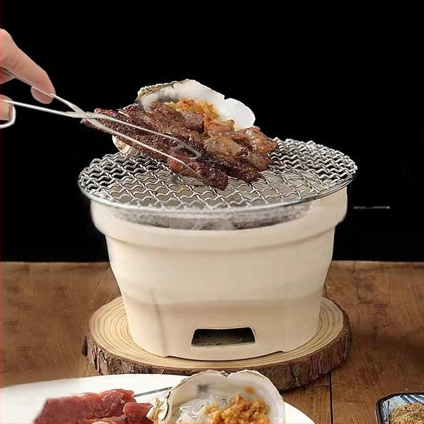 Nerūdijančio plieno kepsninės grotelių laikiklis, apvalios formos – daugiafunkcis, nešiojamas, lengvai valomas – pagamintas taškinio suvirinimo ir štampavimo technologija