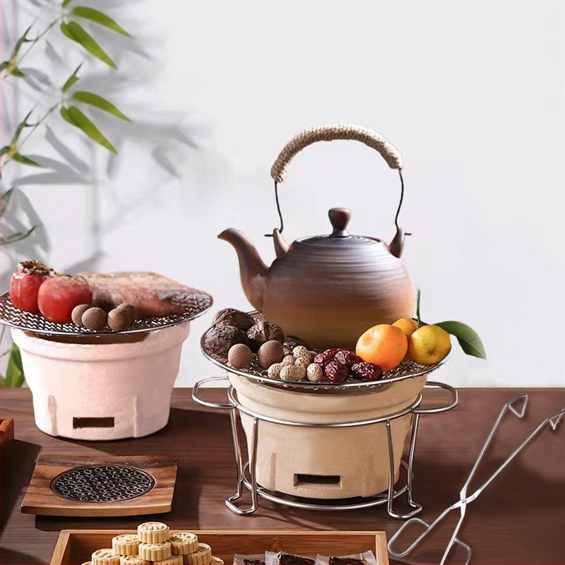 Nerūdijančio plieno kepsninės grotelių laikiklis, apvalios formos – daugiafunkcis, nešiojamas, lengvai valomas – pagamintas taškinio suvirinimo ir štampavimo technologija