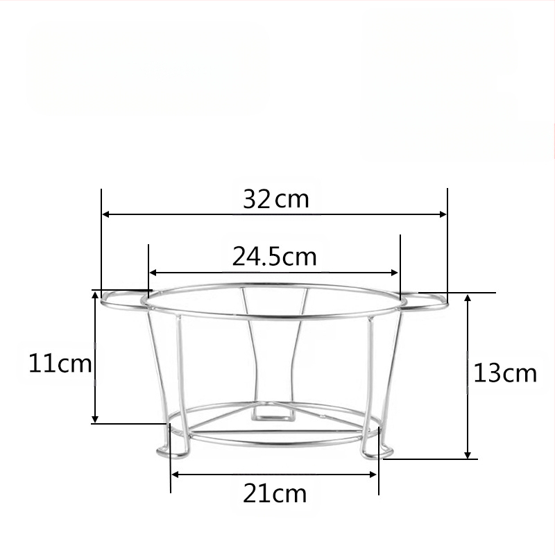 Nerūdijančio plieno kepsninės grotelių laikiklis, apvalios formos – daugiafunkcis, nešiojamas, lengvai valomas – pagamintas taškinio suvirinimo ir štampavimo technologija