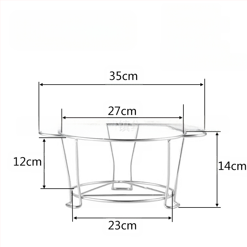 Nerūdijančio plieno kepsninės grotelių laikiklis, apvalios formos – daugiafunkcis, nešiojamas, lengvai valomas – pagamintas taškinio suvirinimo ir štampavimo technologija