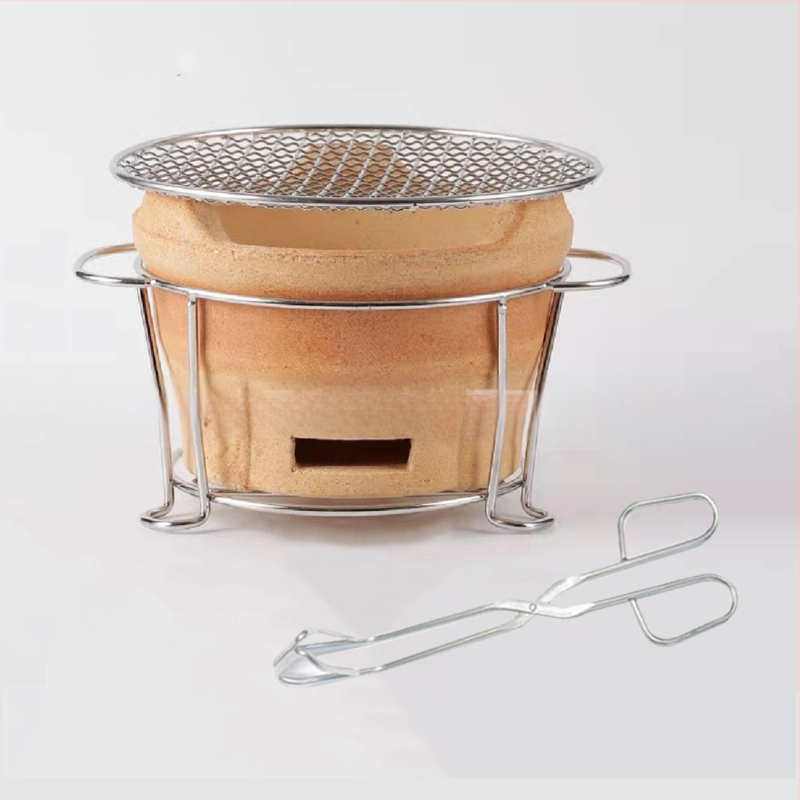 Nerūdijančio plieno kepsninės grotelių laikiklis, apvalios formos – daugiafunkcis, nešiojamas, lengvai valomas – pagamintas taškinio suvirinimo ir štampavimo technologija