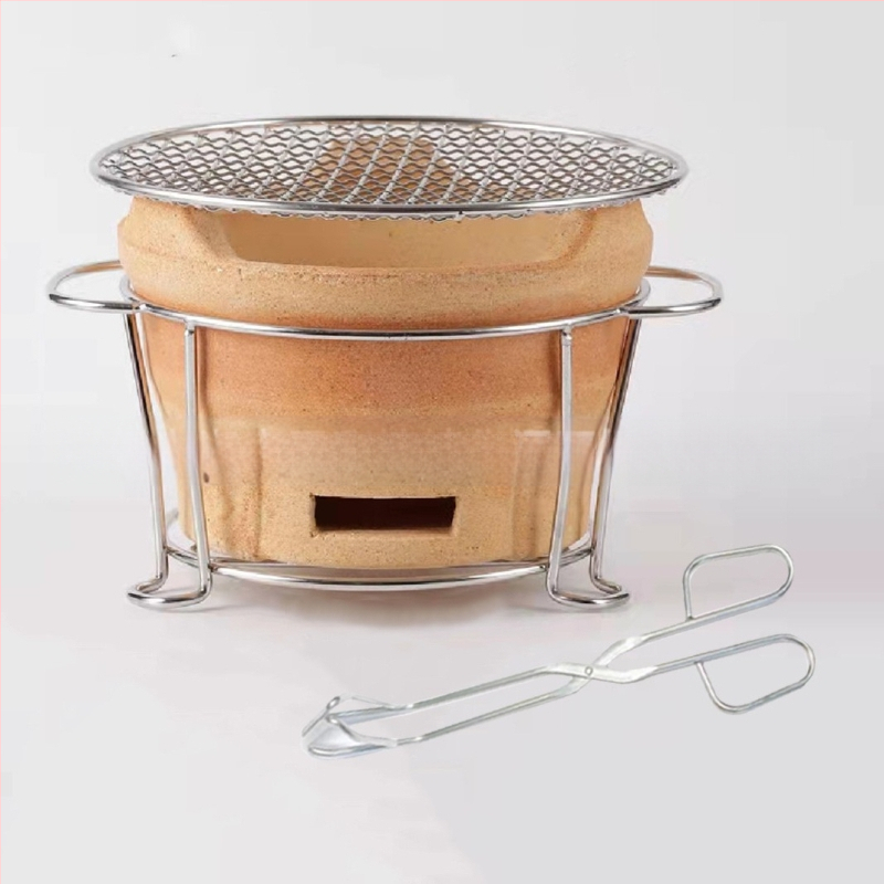 Nerūdijančio plieno kepsninės grotelių laikiklis, apvalios formos – daugiafunkcis, nešiojamas, lengvai valomas – pagamintas taškinio suvirinimo ir štampavimo technologija