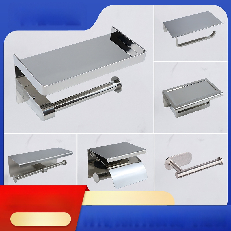 Huanuo nerūdijančio plieno 304 laikiklis tualetiniam popieriui, kvadratinė forma, veidrodinis paviršius, šiuolaikinis minimalistinis stilius