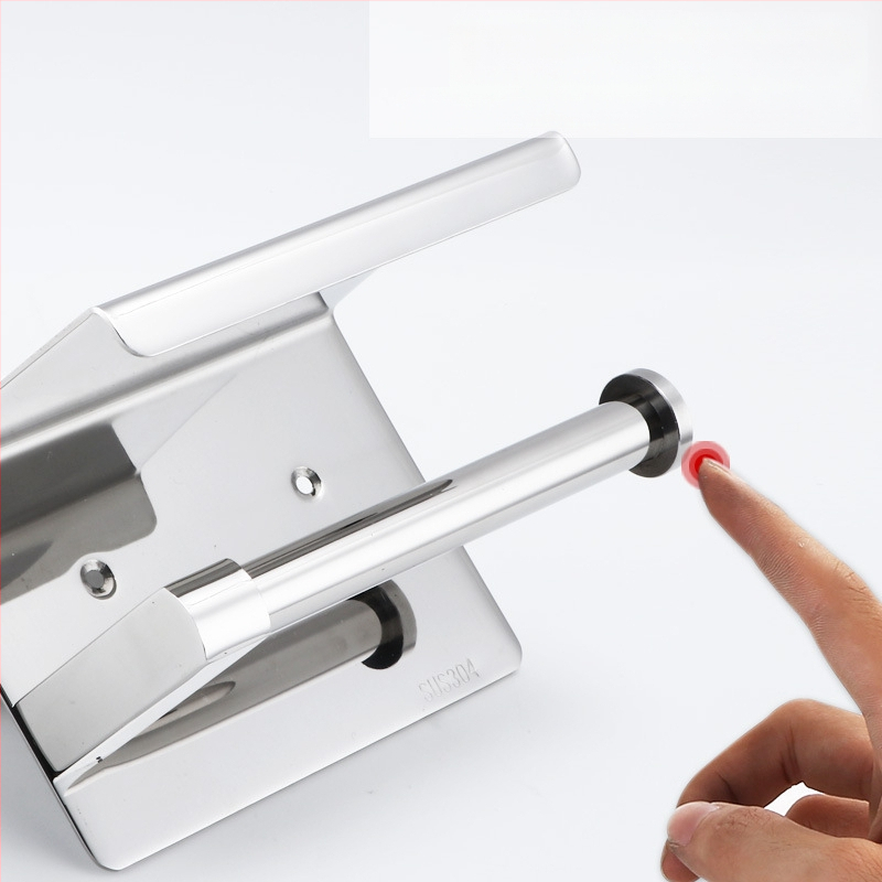 Huanuo nerūdijančio plieno 304 laikiklis tualetiniam popieriui, kvadratinė forma, veidrodinis paviršius, šiuolaikinis minimalistinis stilius