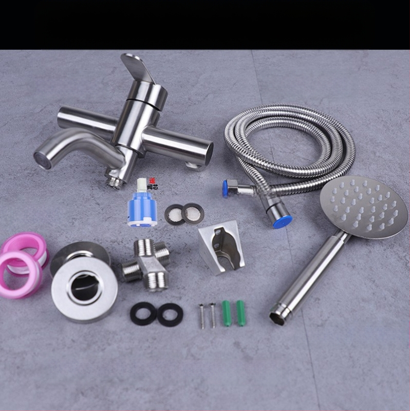 304 nerūdijančio plieno dušo maišytuvas sieninis su karštu ir šaltu vandeniu