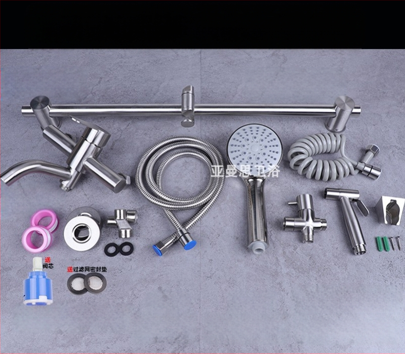 304 nerūdijančio plieno dušo maišytuvas sieninis su karštu ir šaltu vandeniu