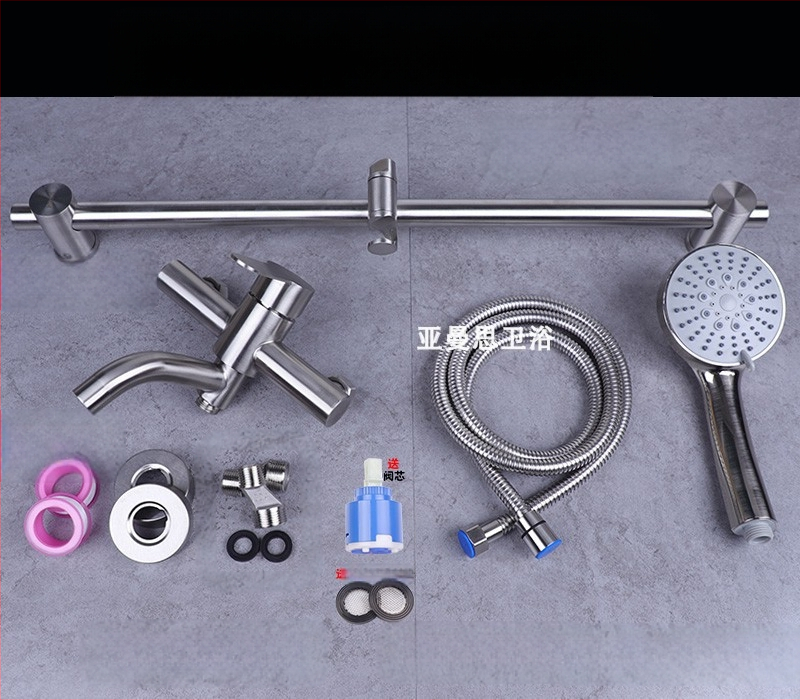 304 nerūdijančio plieno dušo maišytuvas sieninis su karštu ir šaltu vandeniu