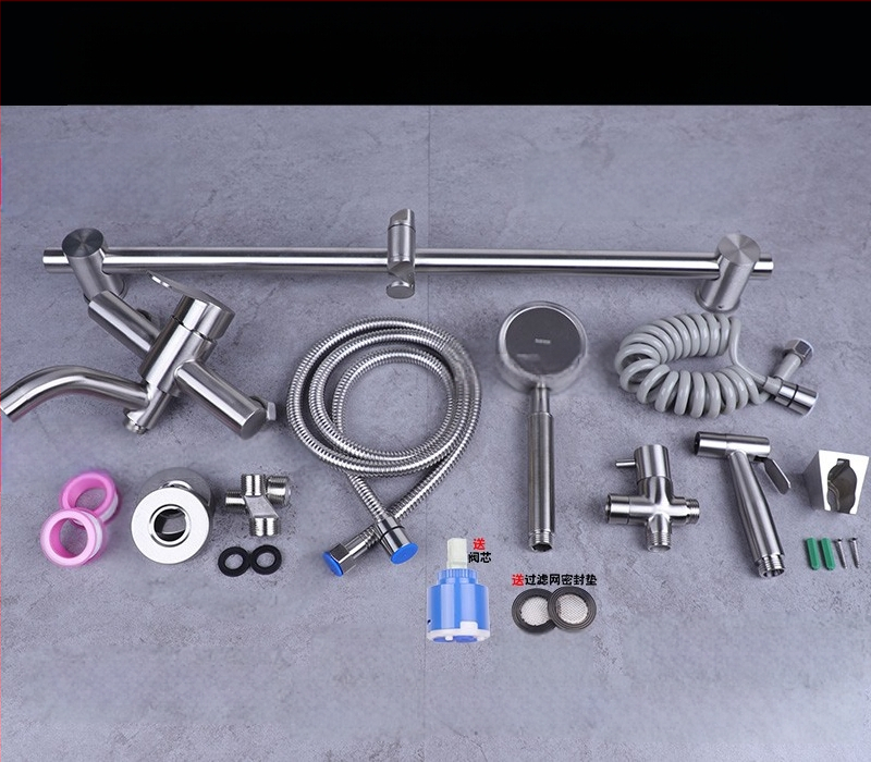 304 nerūdijančio plieno dušo maišytuvas sieninis su karštu ir šaltu vandeniu