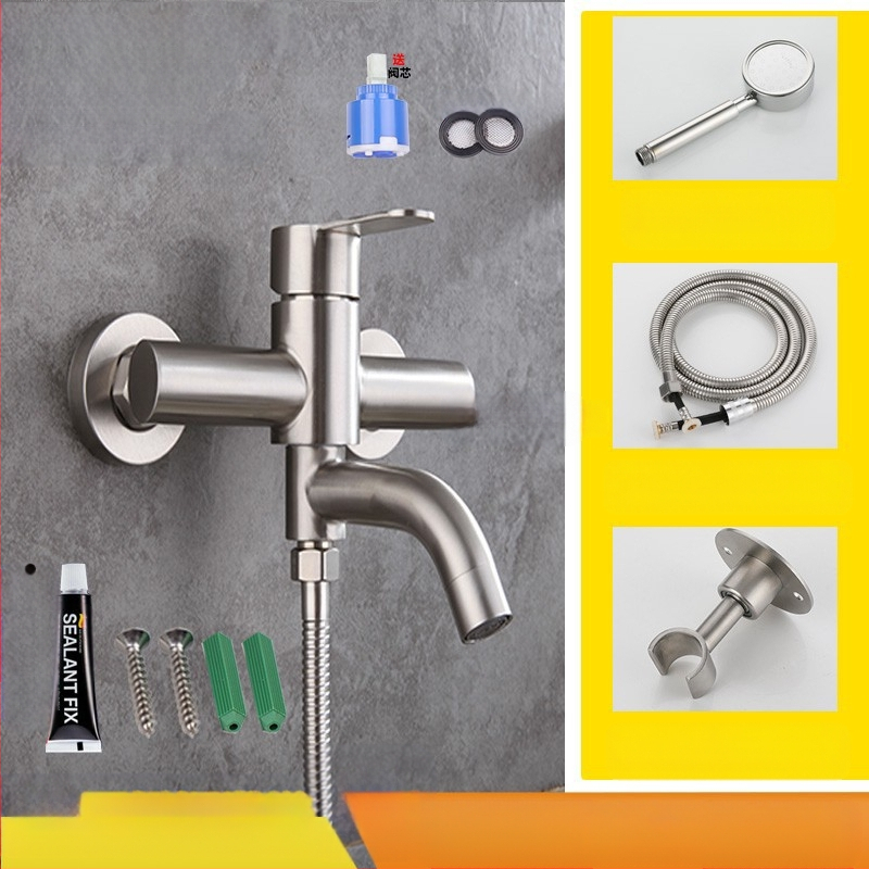 304 nerūdijančio plieno dušo maišytuvas sieninis su karštu ir šaltu vandeniu