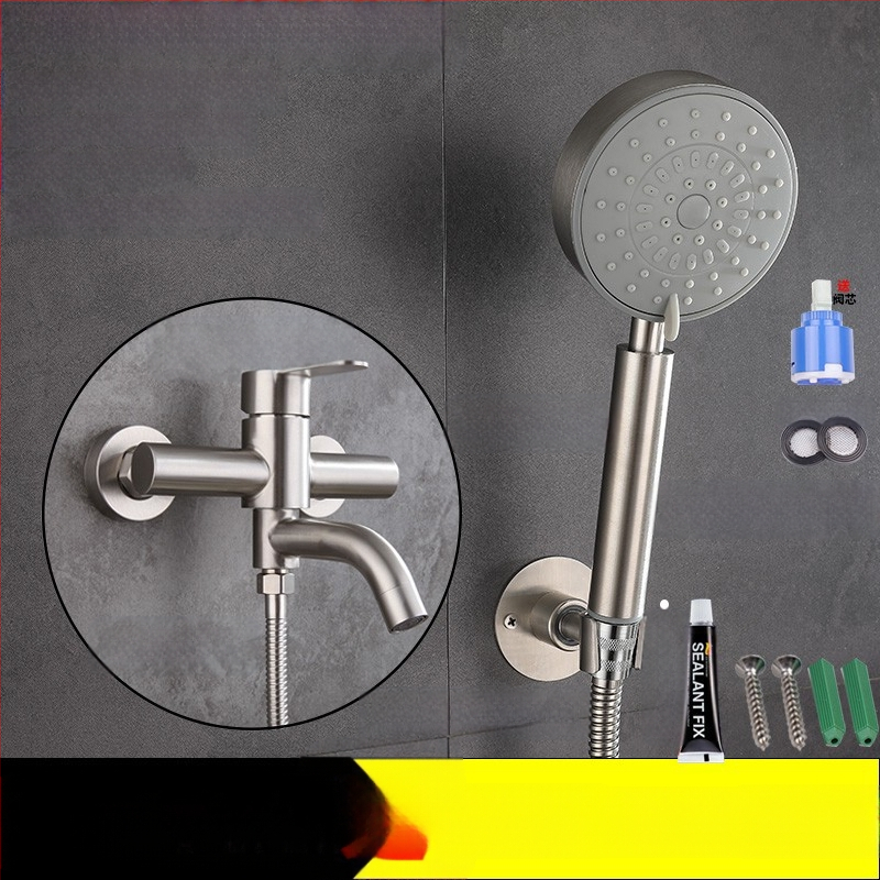 304 nerūdijančio plieno dušo maišytuvas sieninis su karštu ir šaltu vandeniu