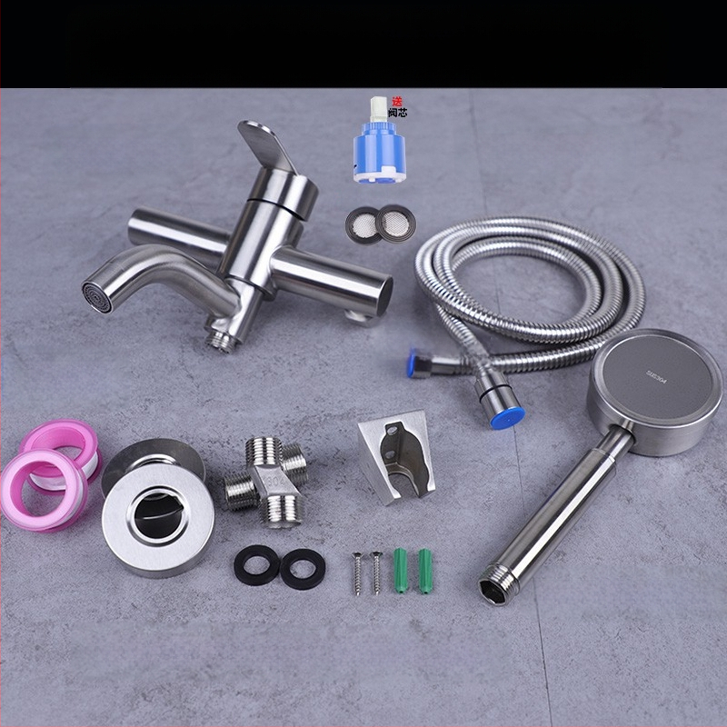 304 nerūdijančio plieno dušo maišytuvas sieninis su karštu ir šaltu vandeniu