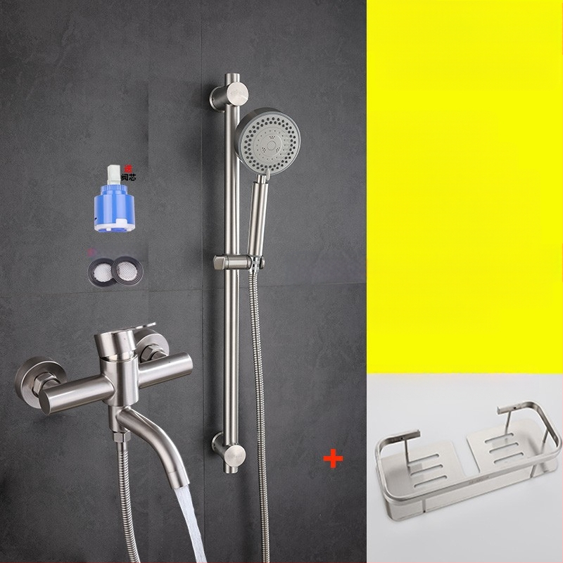 304 nerūdijančio plieno dušo maišytuvas sieninis su karštu ir šaltu vandeniu